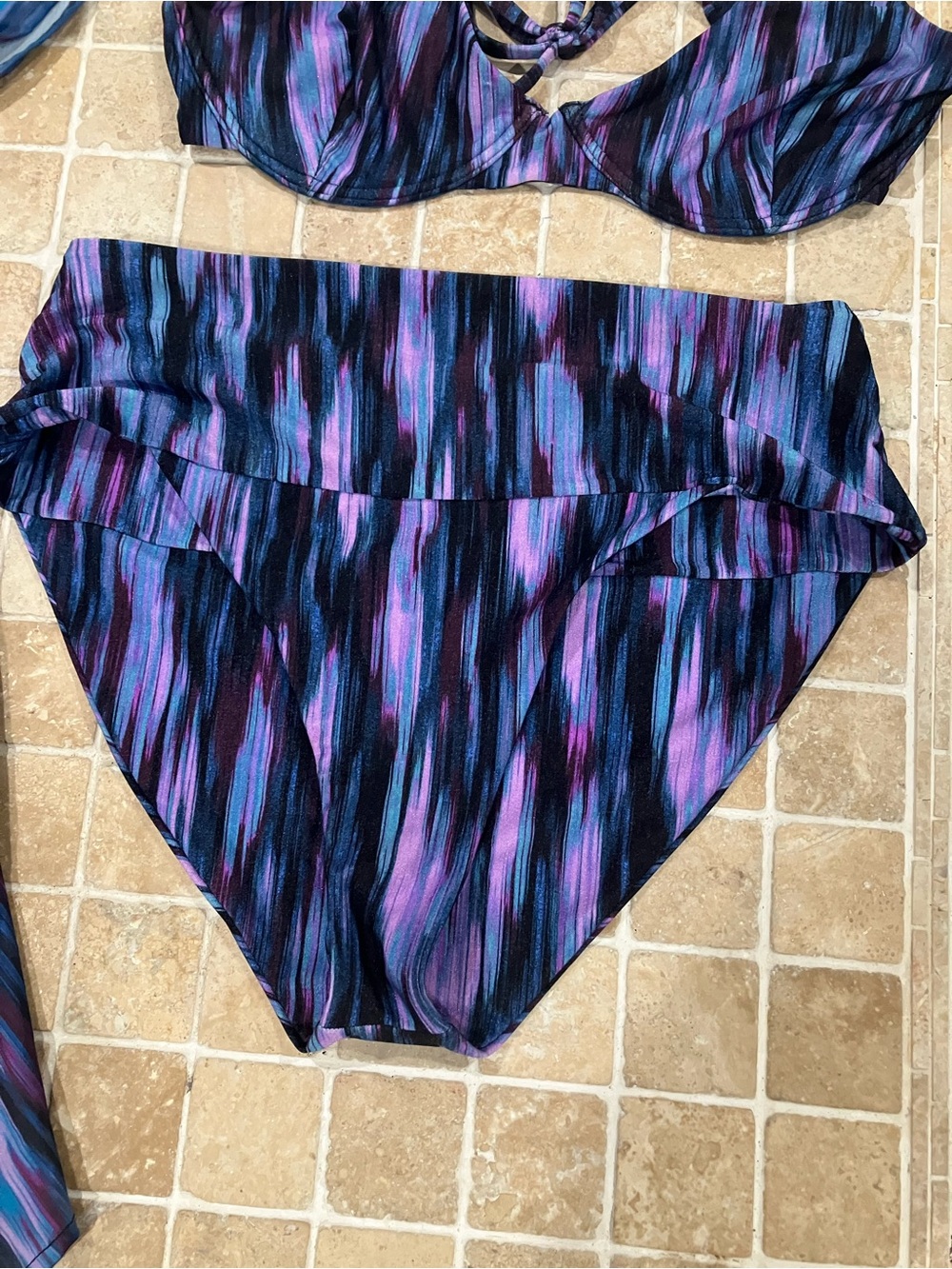 JMP the Label Blue & Purple Print Bikini & Coverup - Picture 2 of 11